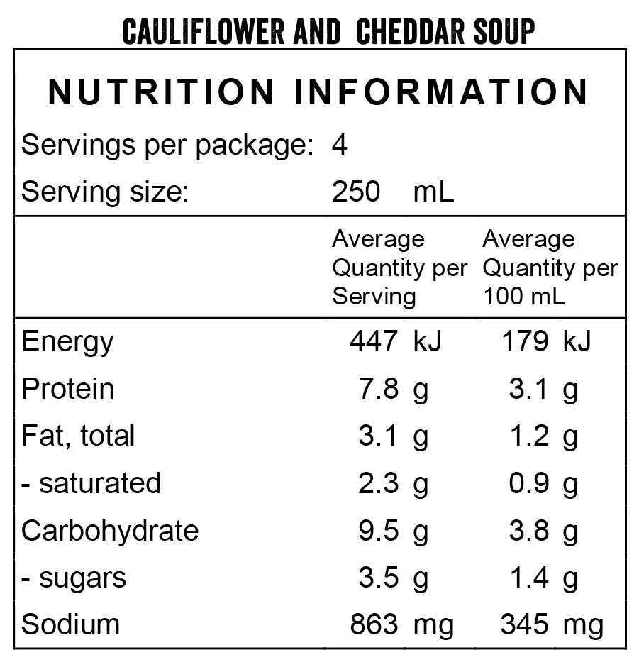 Whitestone Totara Cheddar and Organic Cauliflower Soup 1L